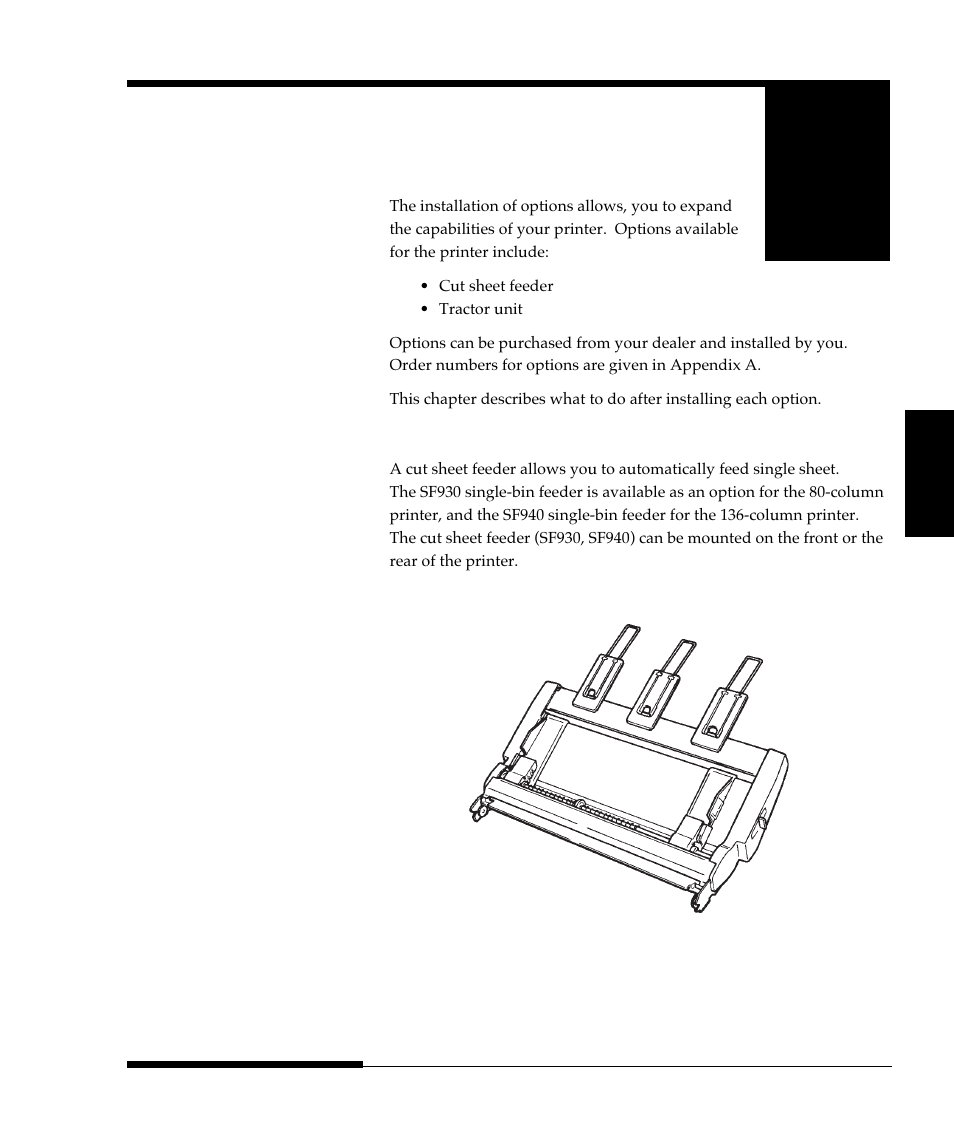 Chapter8 installing options, Installing the cut sheet feeder | FUJITSU DL9300 User Manual | Page 164 / 250
