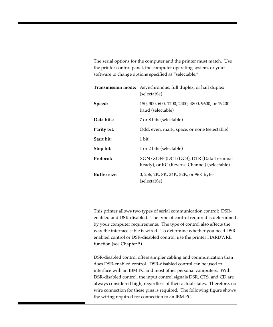 Serial options, Cable wiring | FUJITSU DL9300 User Manual | Page 209 / 250