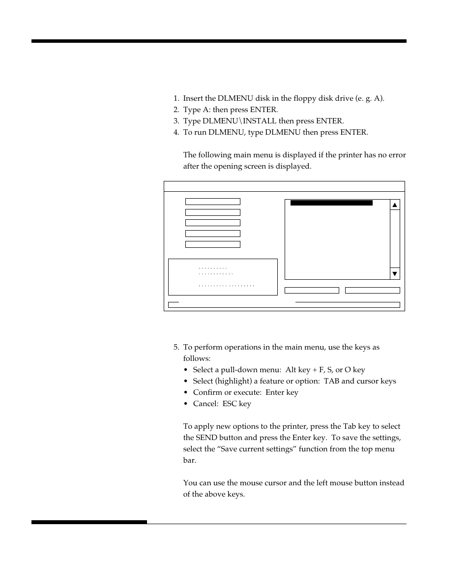 Procedure, Setting up, Main menu | FUJITSU DL9300 User Manual | Page 55 / 250