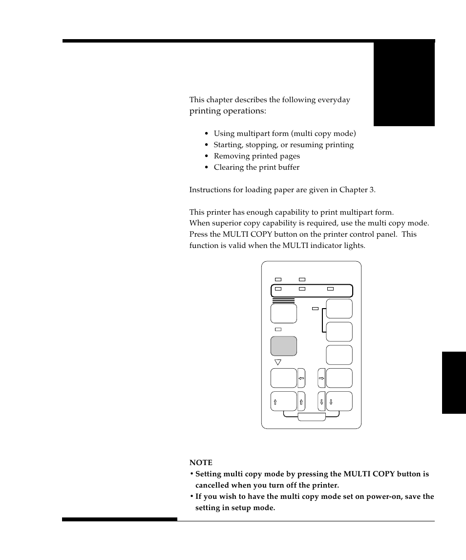 Chapter 4 printing, Using multipart form (multi copy mode), Printing | FUJITSU DL9300 User Manual | Page 86 / 250