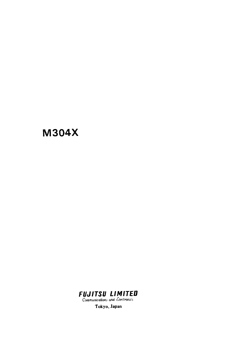 FUJITSU M304X User Manual | 143 pages