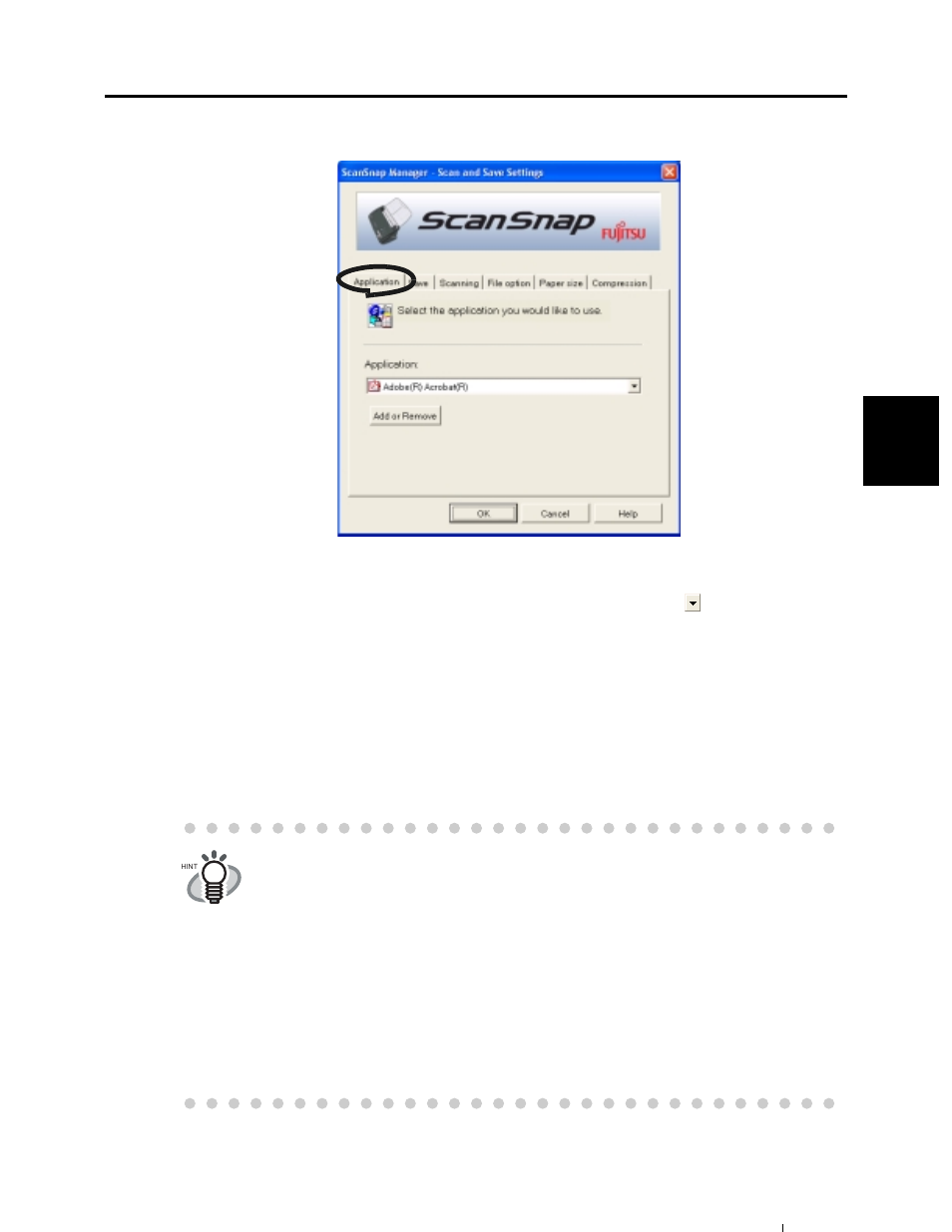 Application] tab, 37 basic scanner operations | FUJITSU fi-5110EOX User Manual | Page 53 / 135