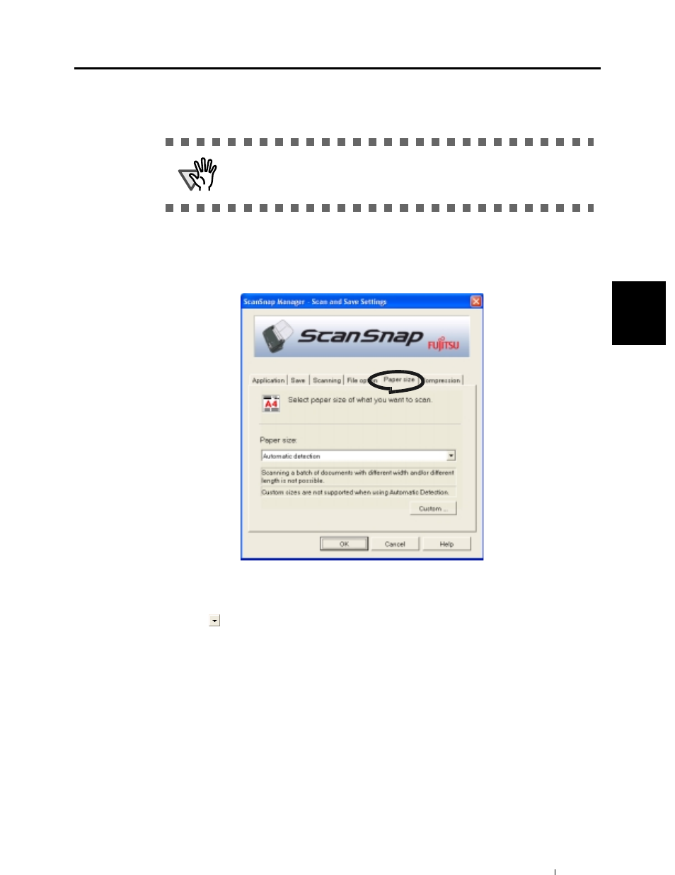Paper size] tab | FUJITSU fi-5110EOX User Manual | Page 63 / 135