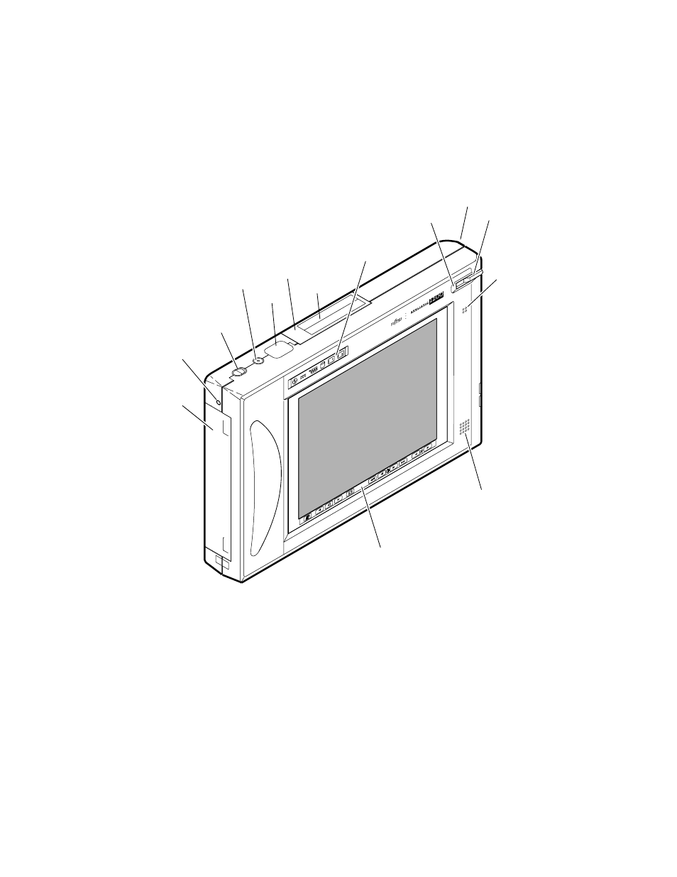 Stylistic 1200 pen tablet features (front view) | FUJITSU 1200 User Manual | Page 9 / 38