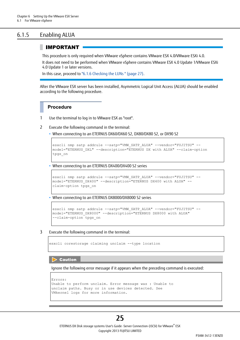 5 enabling alua | FUJITSU Eturneus Disk Storage System (ISCSI) for VMware ESX User Manual | Page 25 / 42
