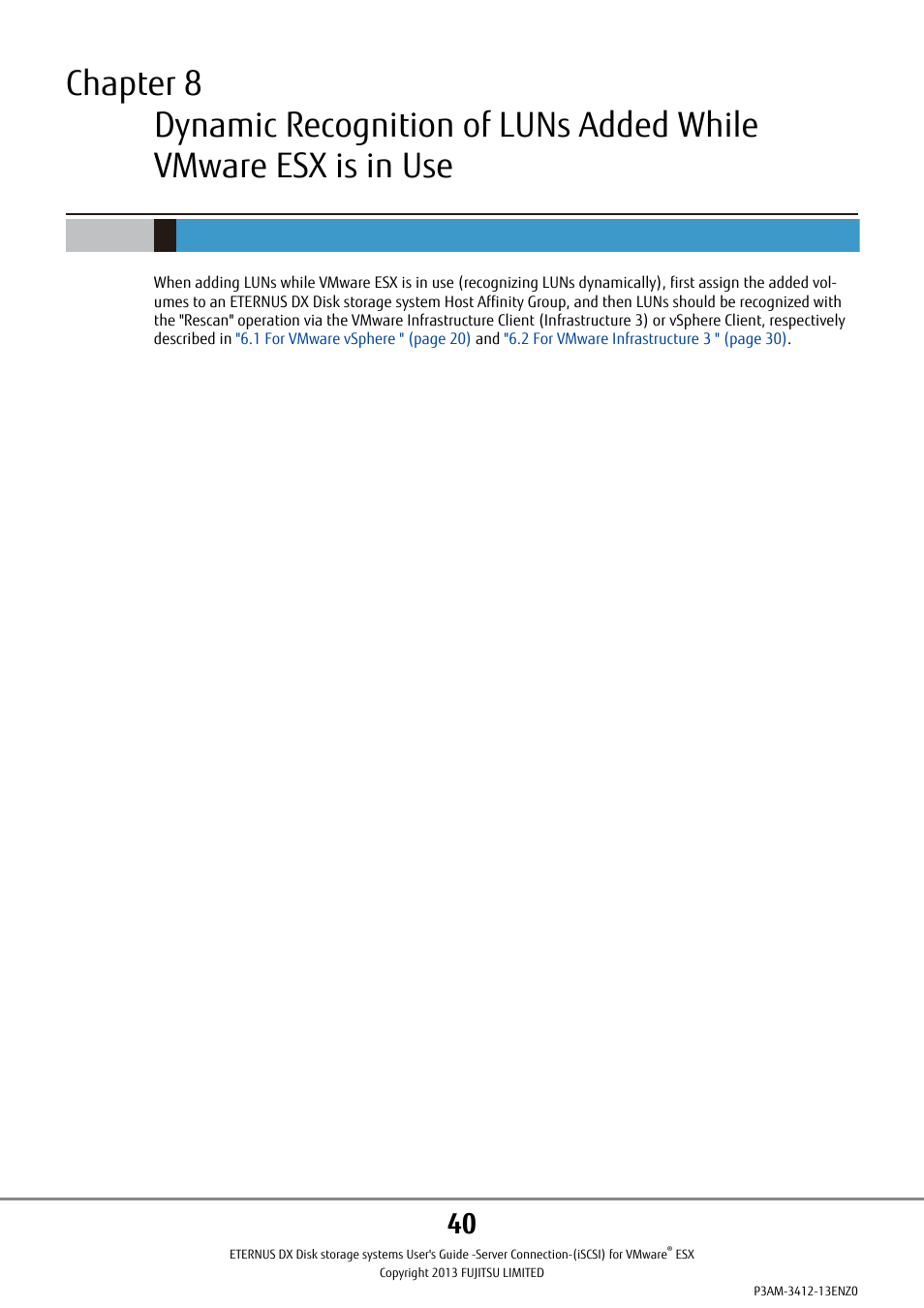 FUJITSU Eturneus Disk Storage System (ISCSI) for VMware ESX User Manual | Page 40 / 42