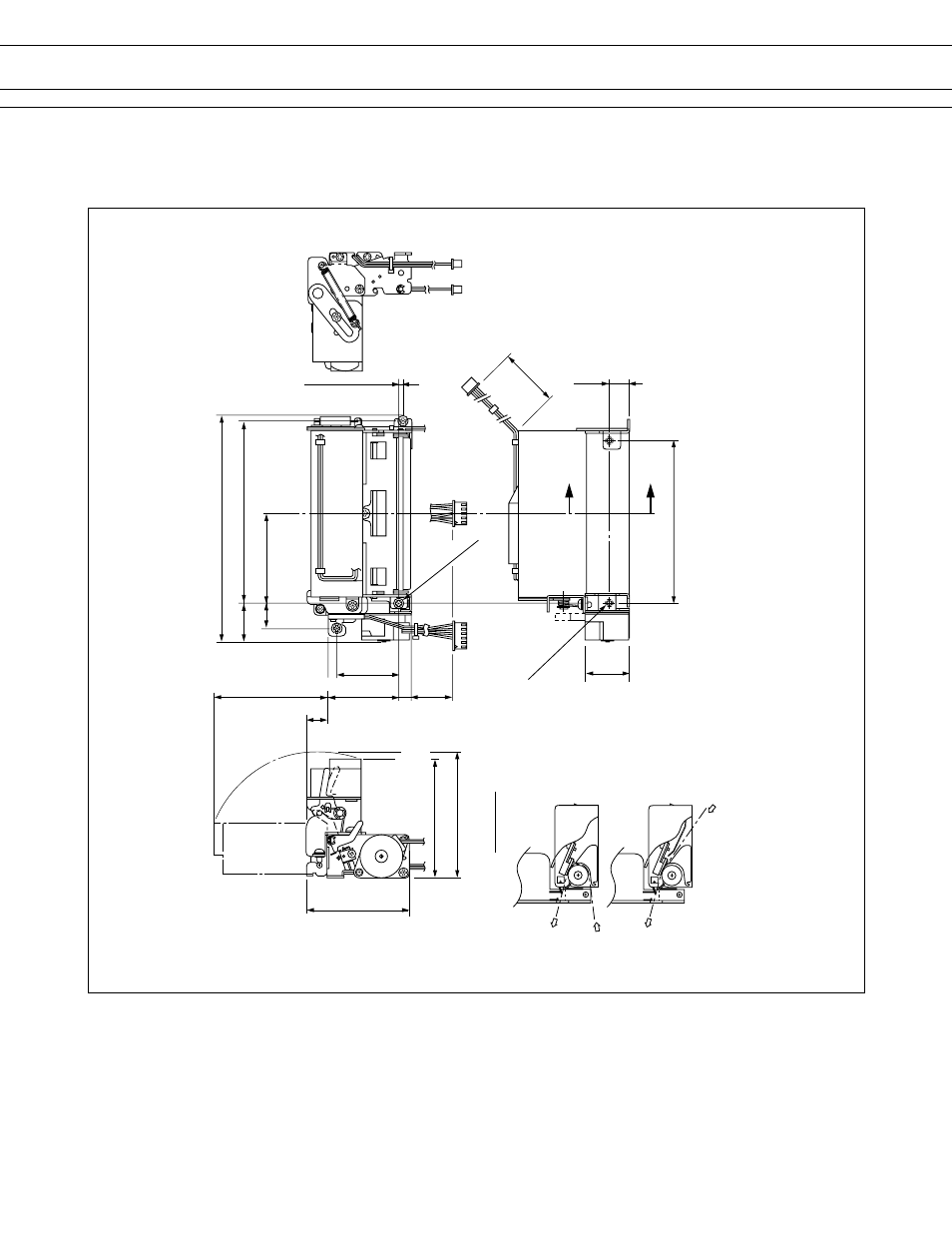 Dimensions, Printer mechanism with cutter unit: mm | FUJITSU FTP-631MCL351 User Manual | Page 4 / 6