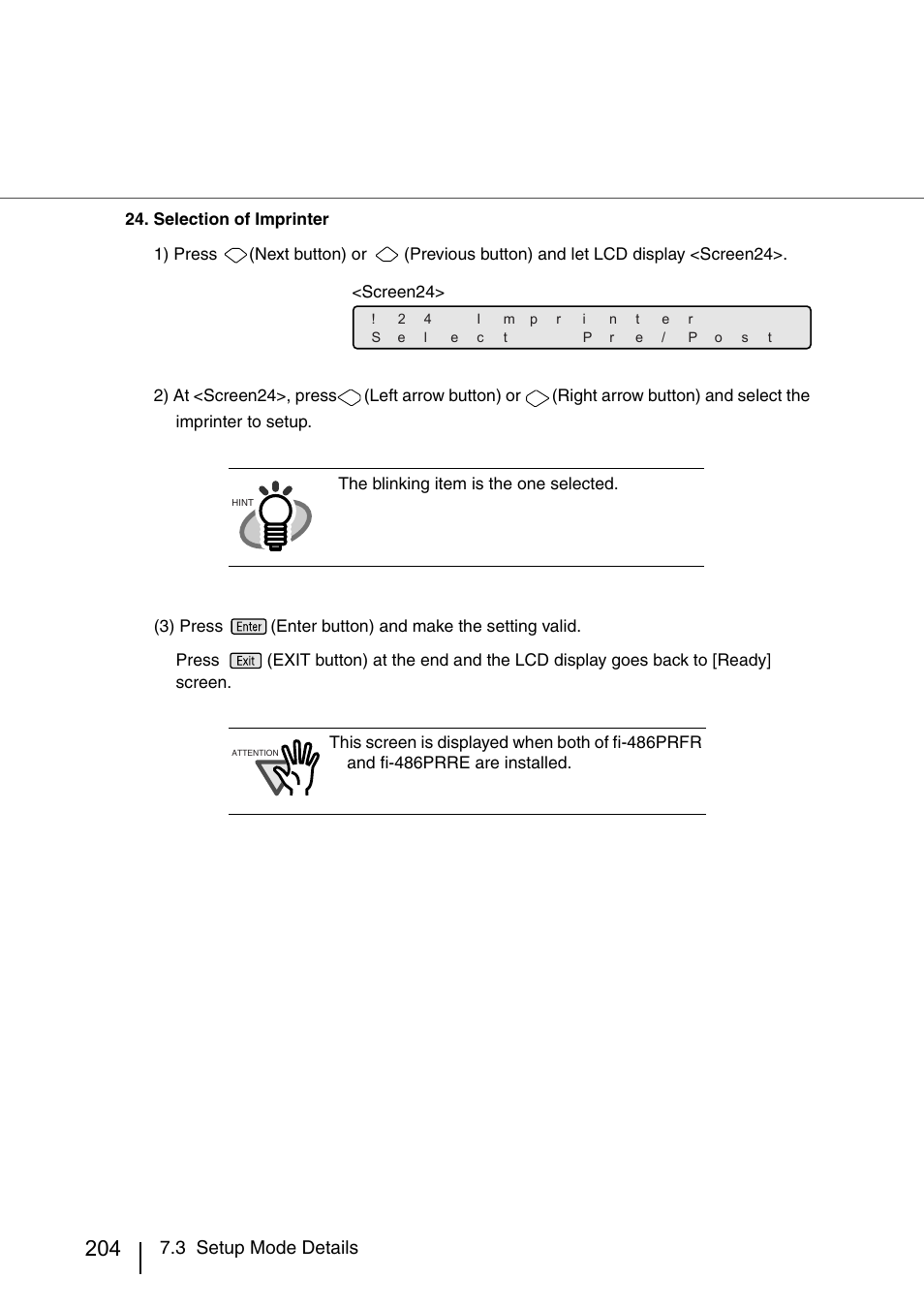 3 setup mode details | FUJITSU IMAGE SCANNER FI-486PRRE User Manual | Page 227 / 286