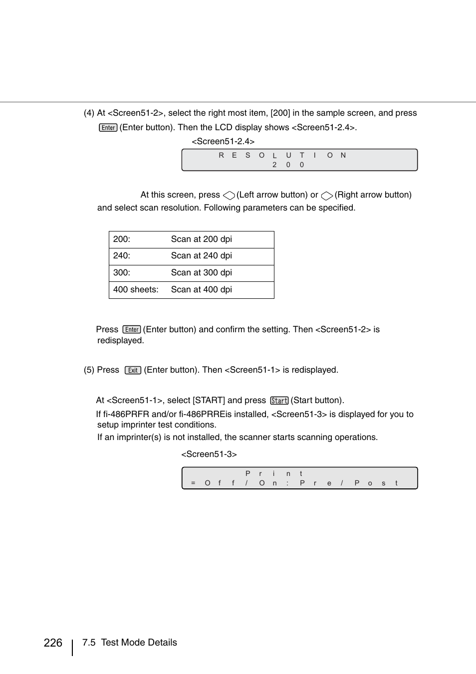 5 test mode details | FUJITSU IMAGE SCANNER FI-486PRRE User Manual | Page 249 / 286