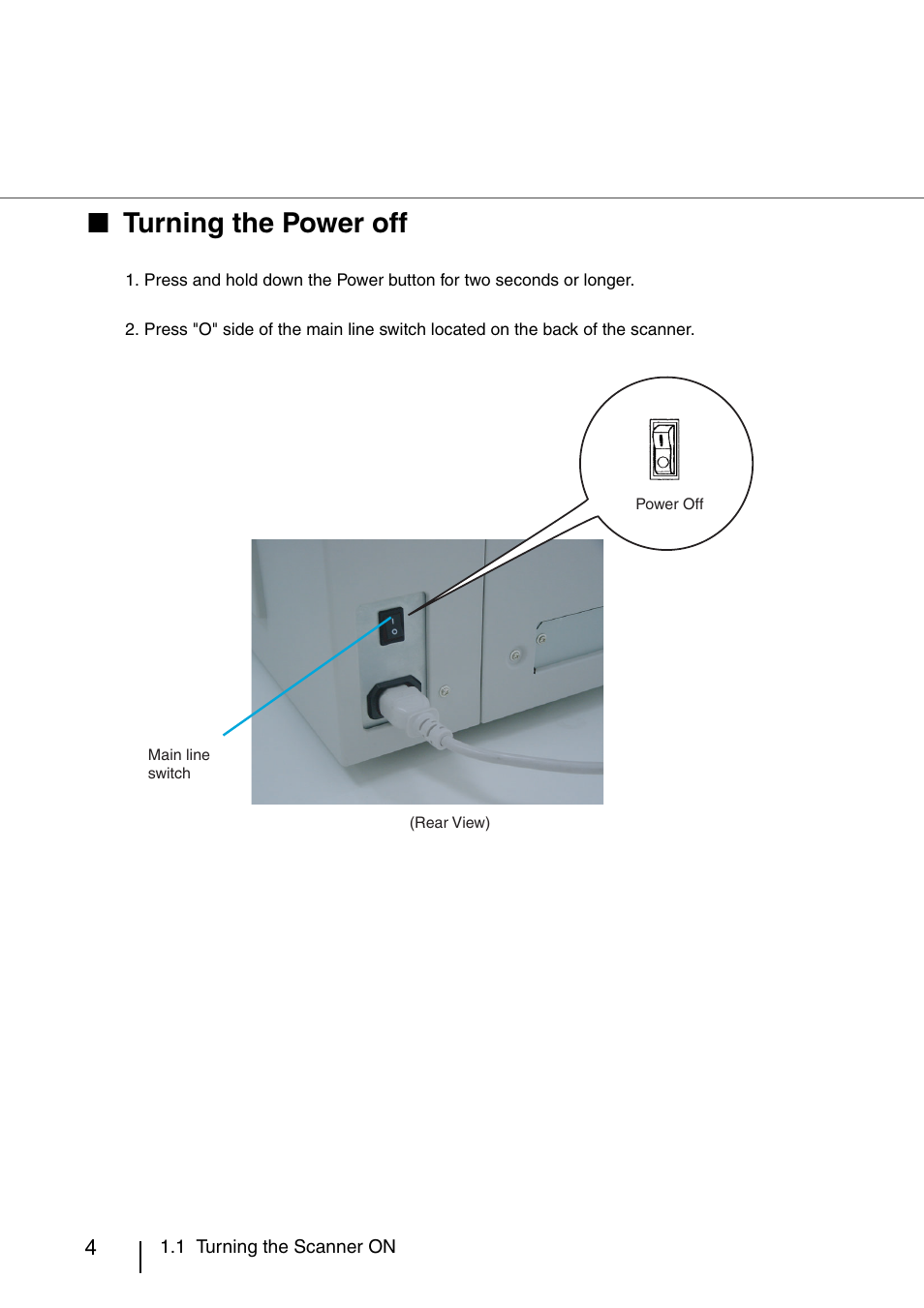 Turning the power off | FUJITSU IMAGE SCANNER FI-486PRRE User Manual | Page 27 / 286