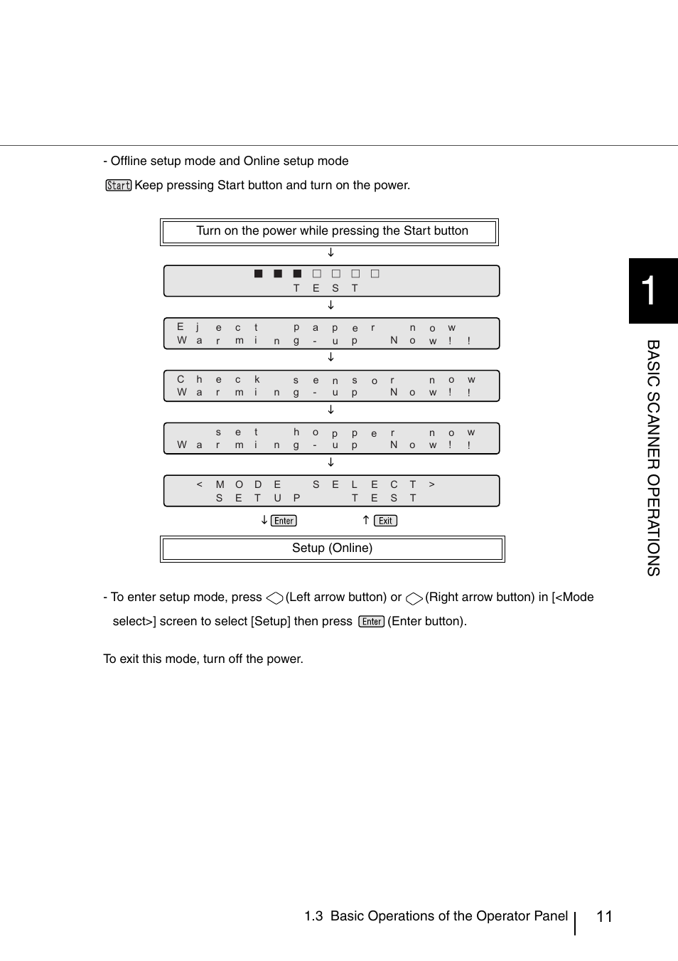 Basic scanner opera t ions, 3 basic operations of the operator panel | FUJITSU IMAGE SCANNER FI-486PRRE User Manual | Page 34 / 286