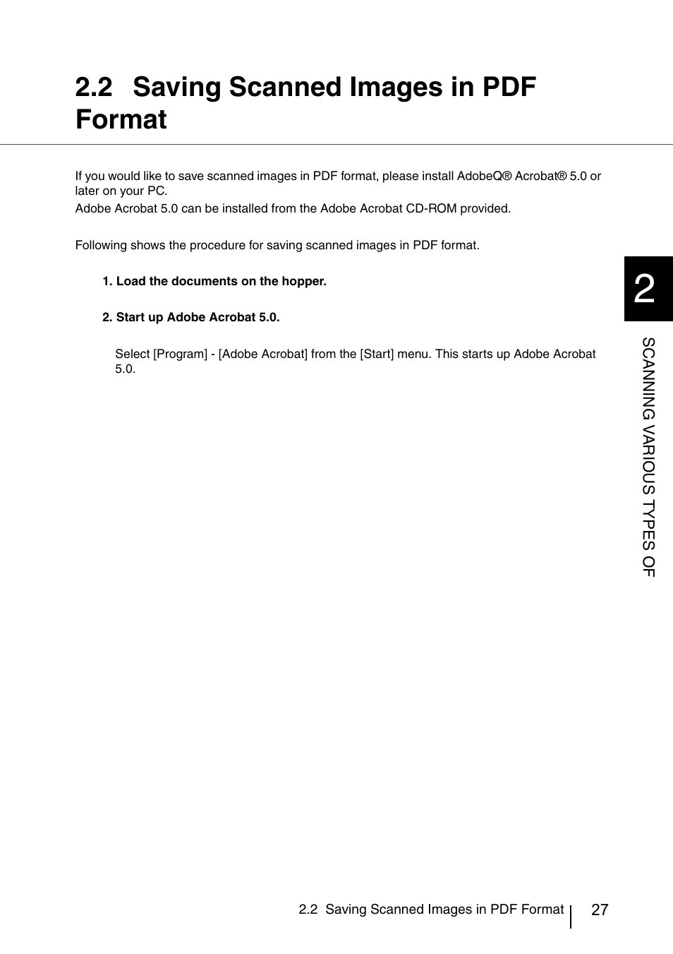 2 saving scanned images in pdf format, Saving scanned images in pdf format | FUJITSU IMAGE SCANNER FI-486PRRE User Manual | Page 52 / 286