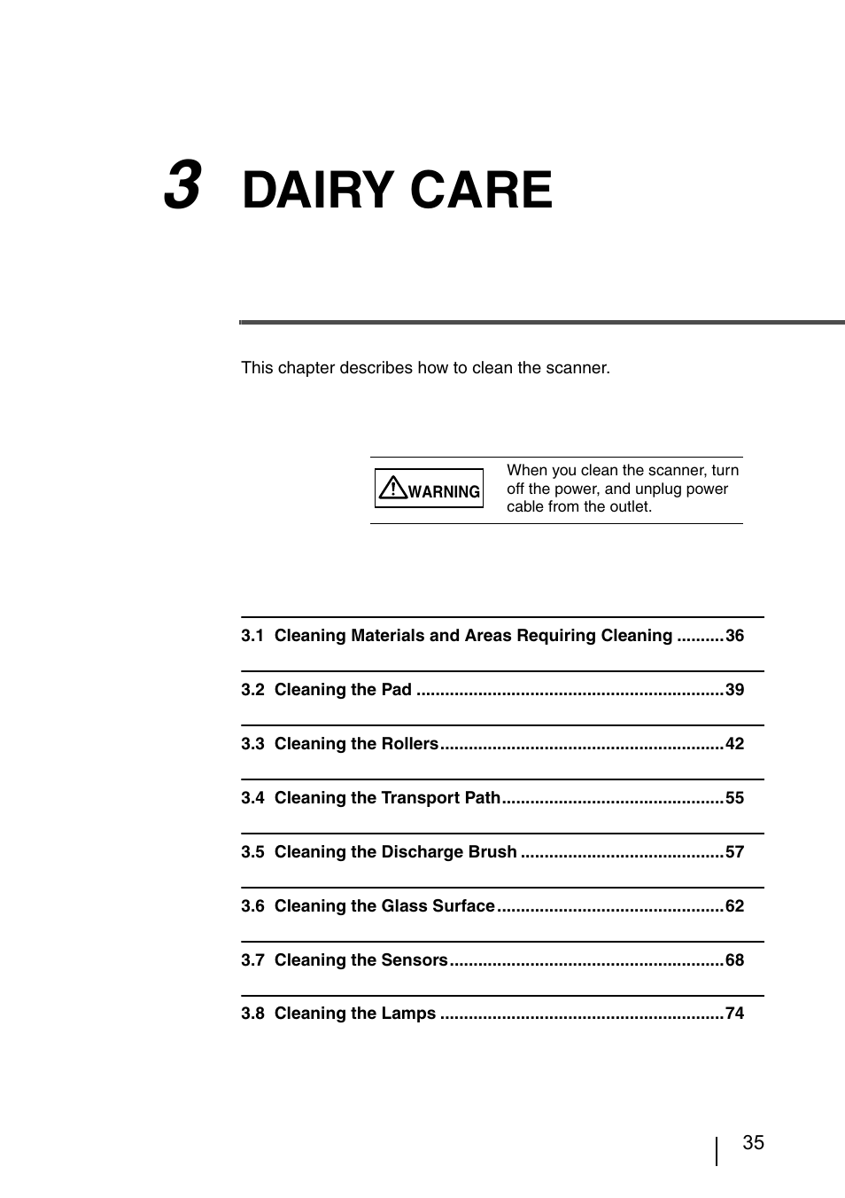3 dairy care, Dairy care | FUJITSU IMAGE SCANNER FI-486PRRE User Manual | Page 60 / 286