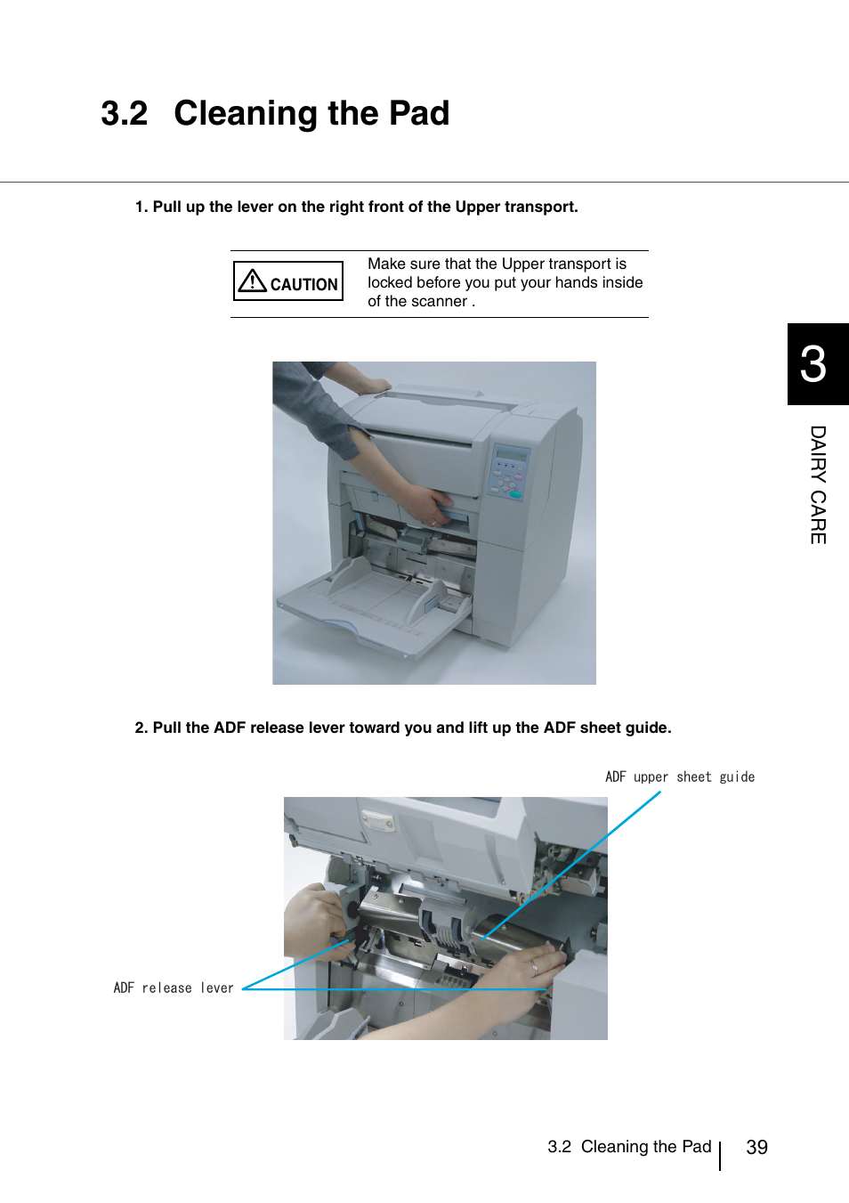 2 cleaning the pad, Cleaning the pad | FUJITSU IMAGE SCANNER FI-486PRRE User Manual | Page 64 / 286