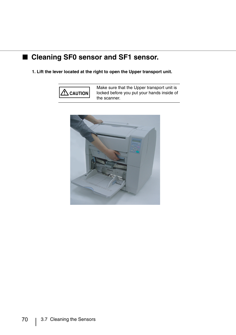 Cleaning sf0 sensor and sf1 sensor | FUJITSU IMAGE SCANNER FI-486PRRE User Manual | Page 95 / 286