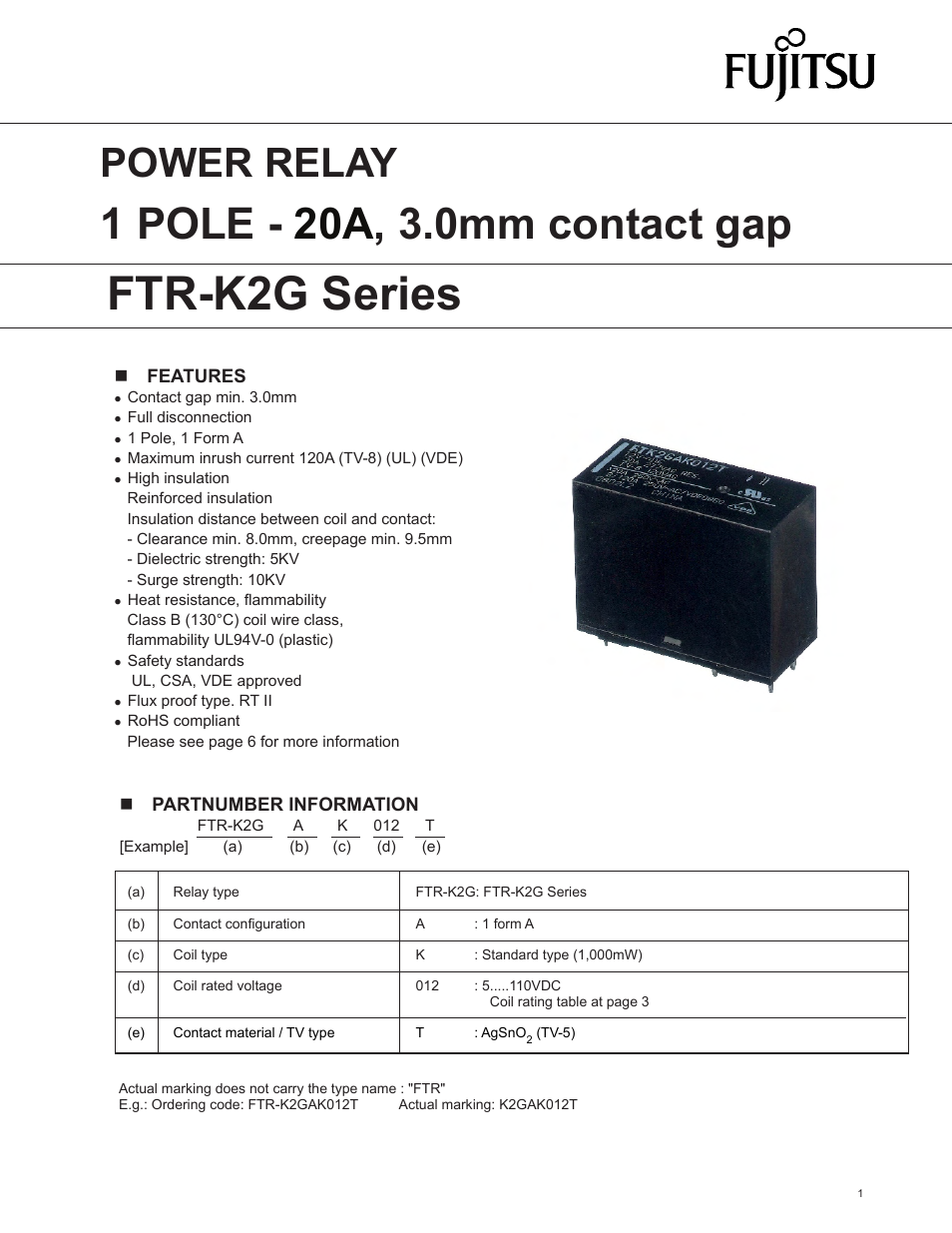 FUJITSU FTR-K2G User Manual | 7 pages