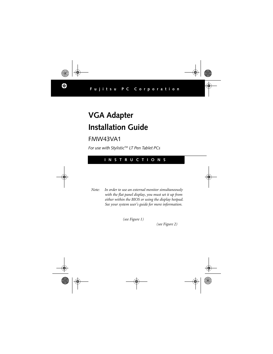 FUJITSU FMW43VA1 User Manual | 4 pages