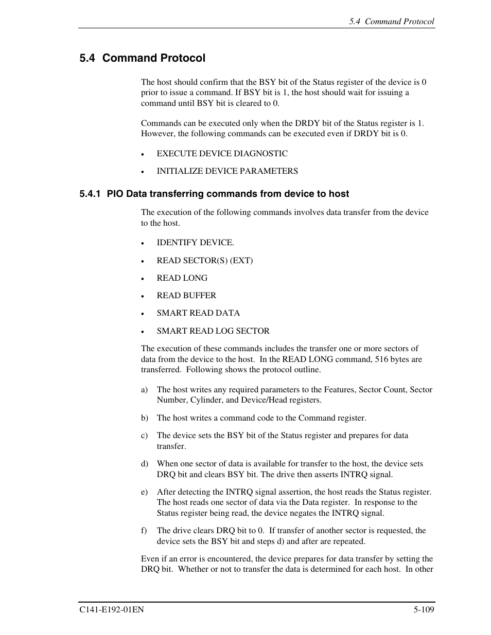 4 command protocol | FUJITSU MHT2060AT User Manual | Page 183 / 256