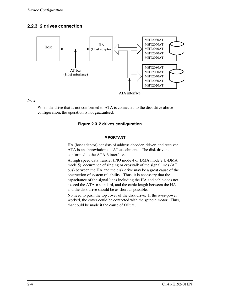 3 2 drives connection | FUJITSU MHT2060AT User Manual | Page 38 / 256