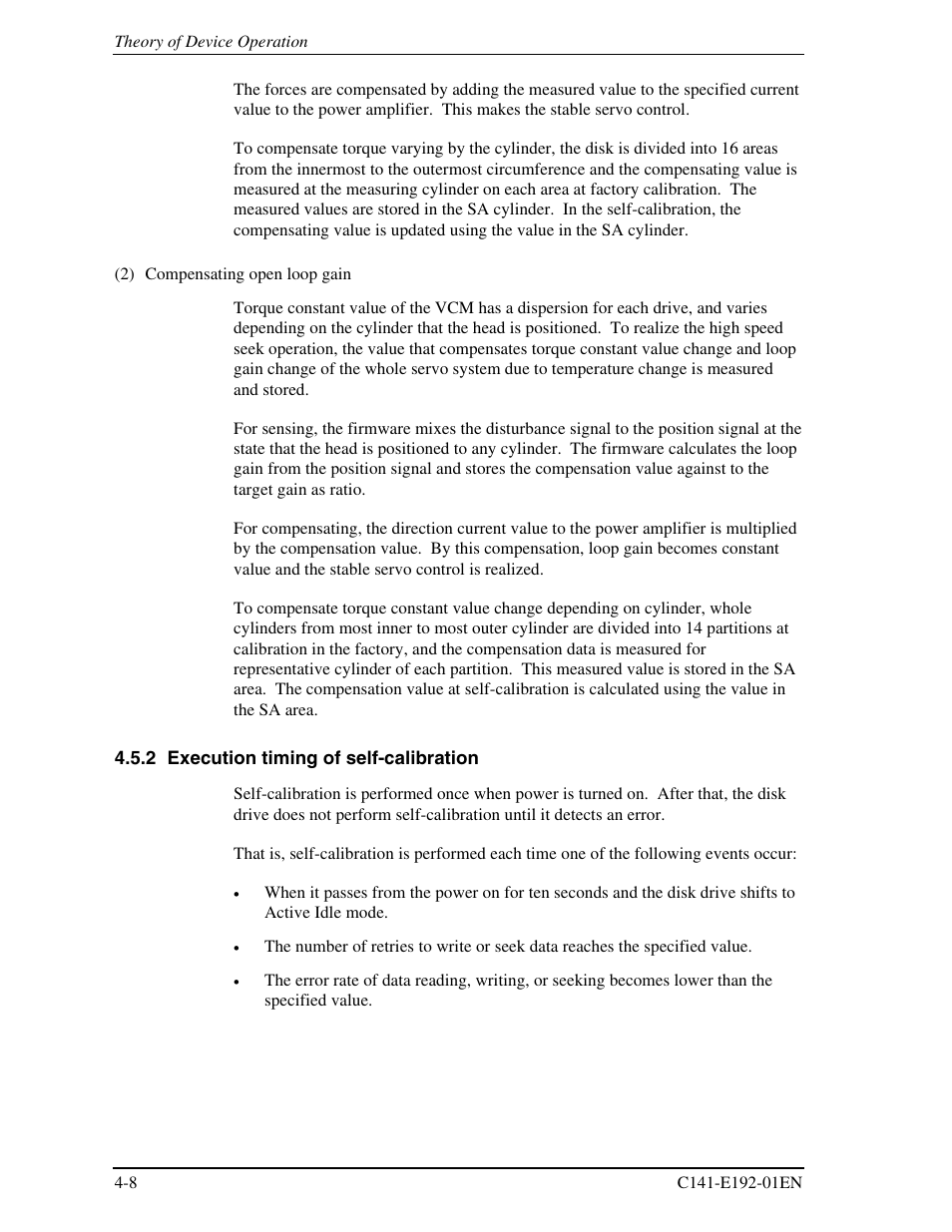 2 execution timing of self-calibration | FUJITSU MHT2060AT User Manual | Page 60 / 256