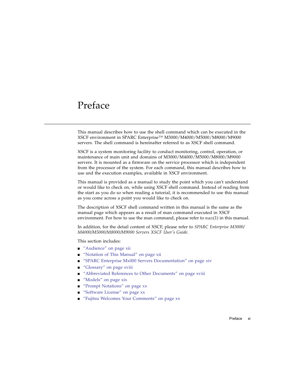 Preface | FUJITSU M8000 User Manual | Page 13 / 518