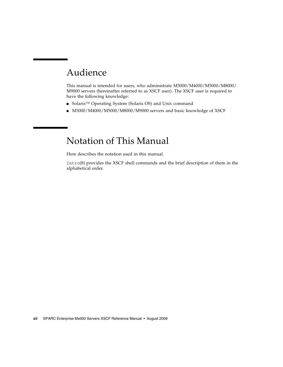 Audience, Notation of this manual | FUJITSU M8000 User Manual | Page 14 / 518