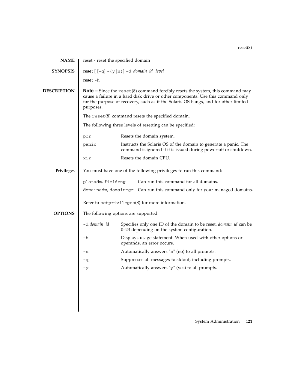 Reset | FUJITSU M8000 User Manual | Page 143 / 518