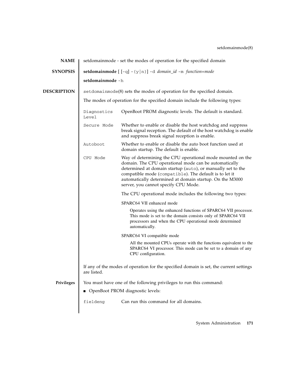 Setdomainmode | FUJITSU M8000 User Manual | Page 193 / 518