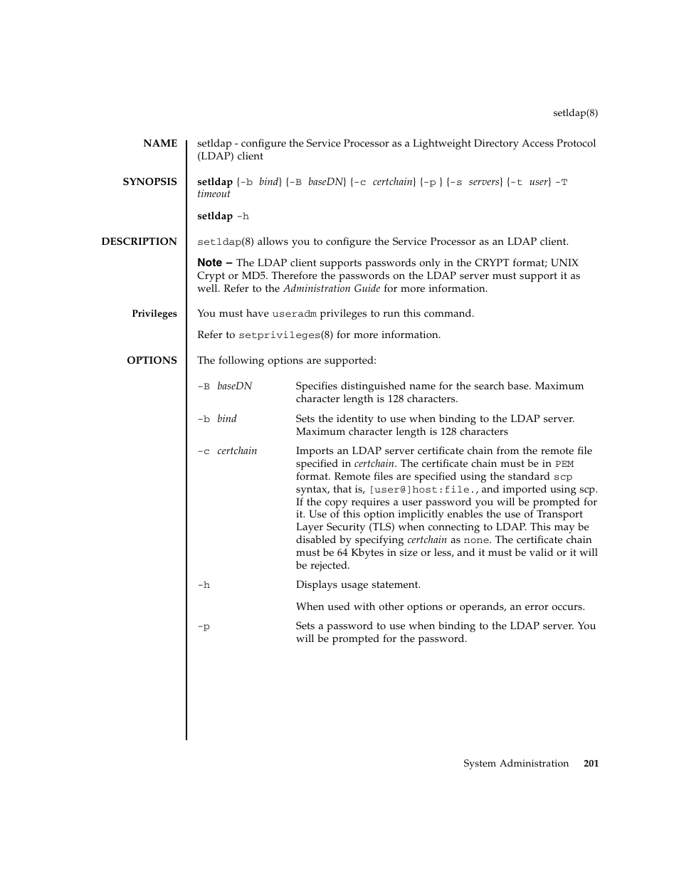 Setldap | FUJITSU M8000 User Manual | Page 223 / 518