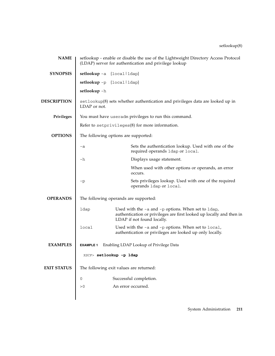 Setlookup | FUJITSU M8000 User Manual | Page 233 / 518