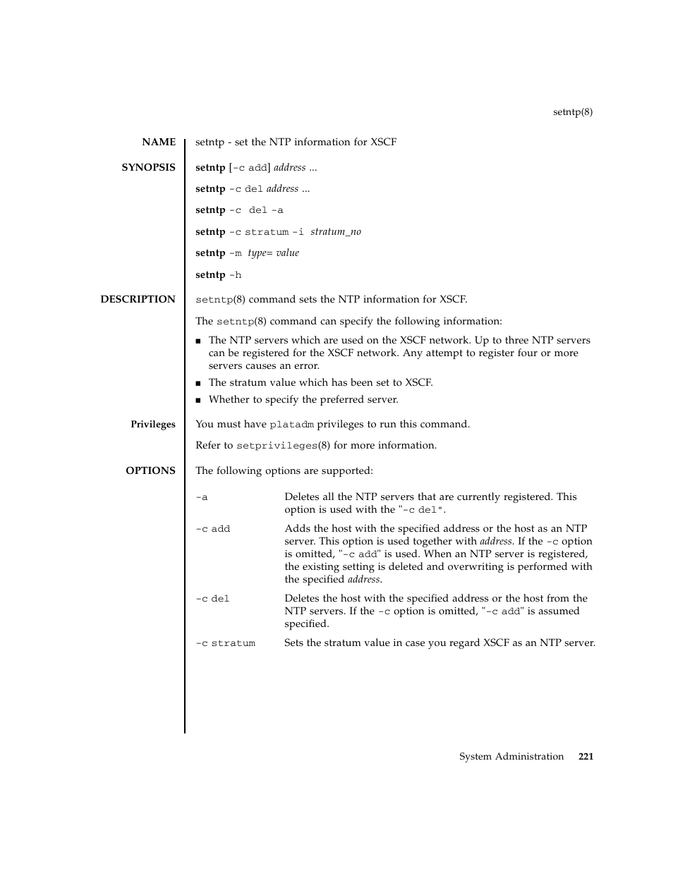 Setntp | FUJITSU M8000 User Manual | Page 243 / 518