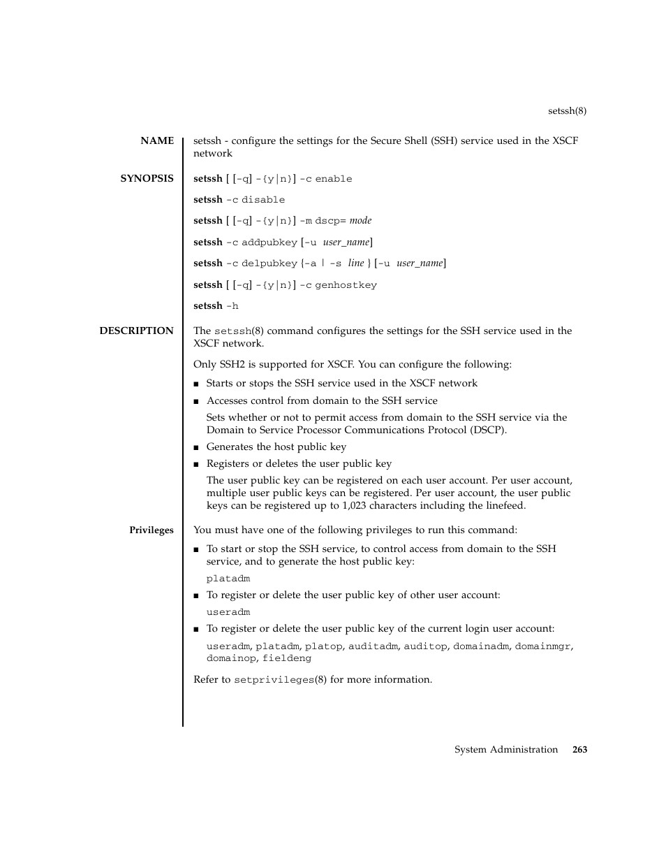 Setssh | FUJITSU M8000 User Manual | Page 285 / 518