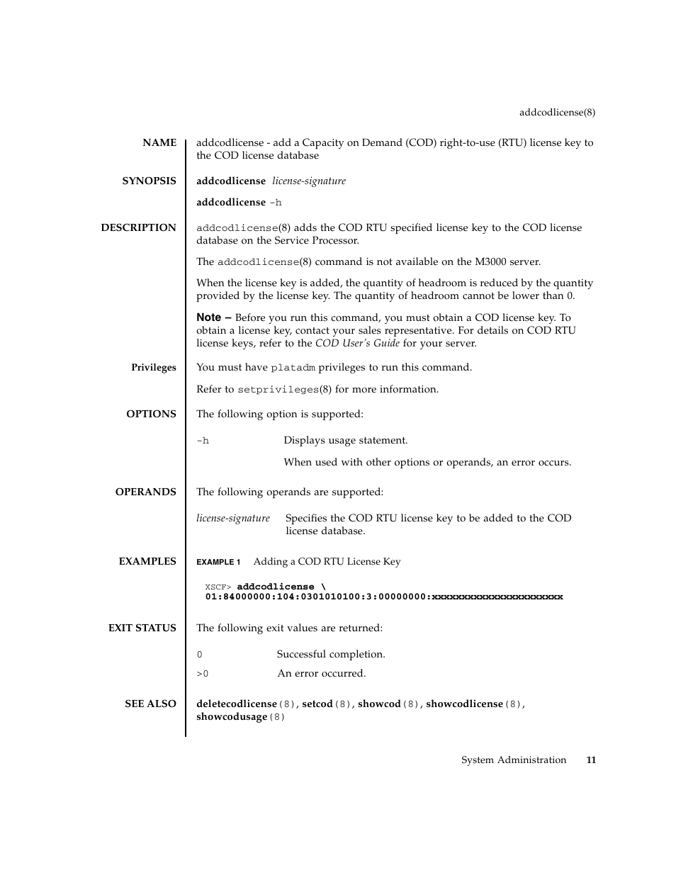 Addcodlicense | FUJITSU M8000 User Manual | Page 33 / 518