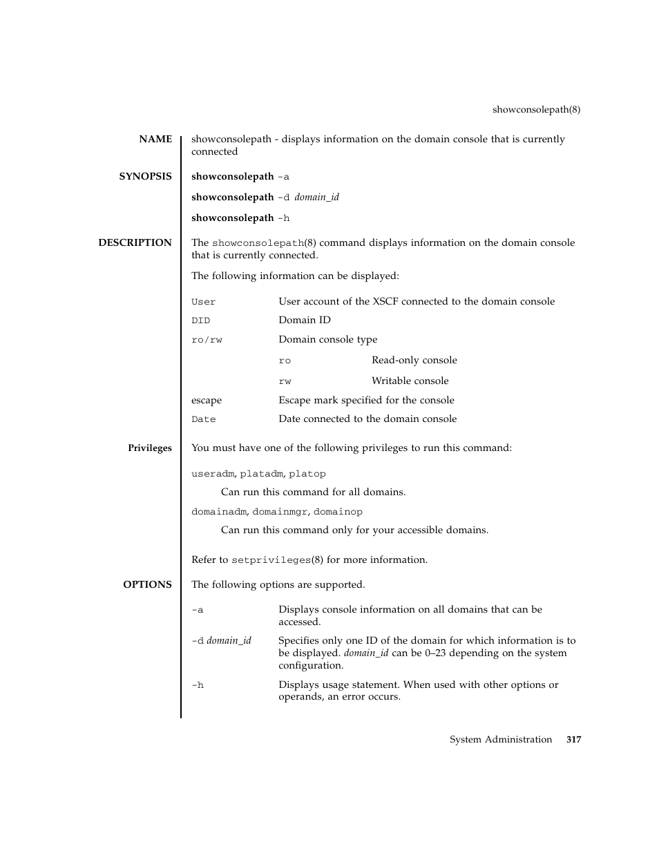 Showconsolepath | FUJITSU M8000 User Manual | Page 339 / 518