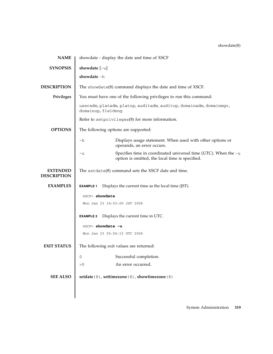 Showdate | FUJITSU M8000 User Manual | Page 341 / 518