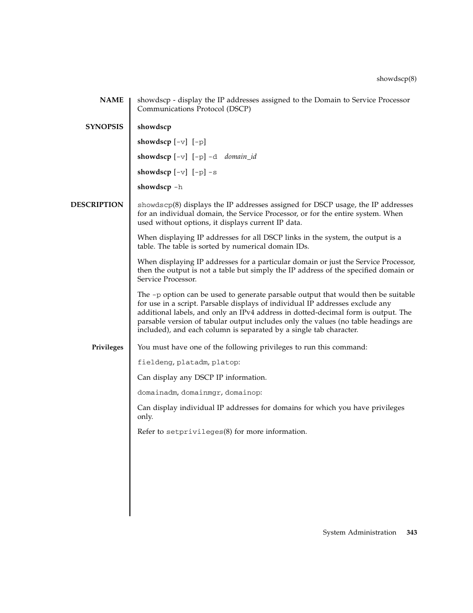 Showdscp | FUJITSU M8000 User Manual | Page 365 / 518