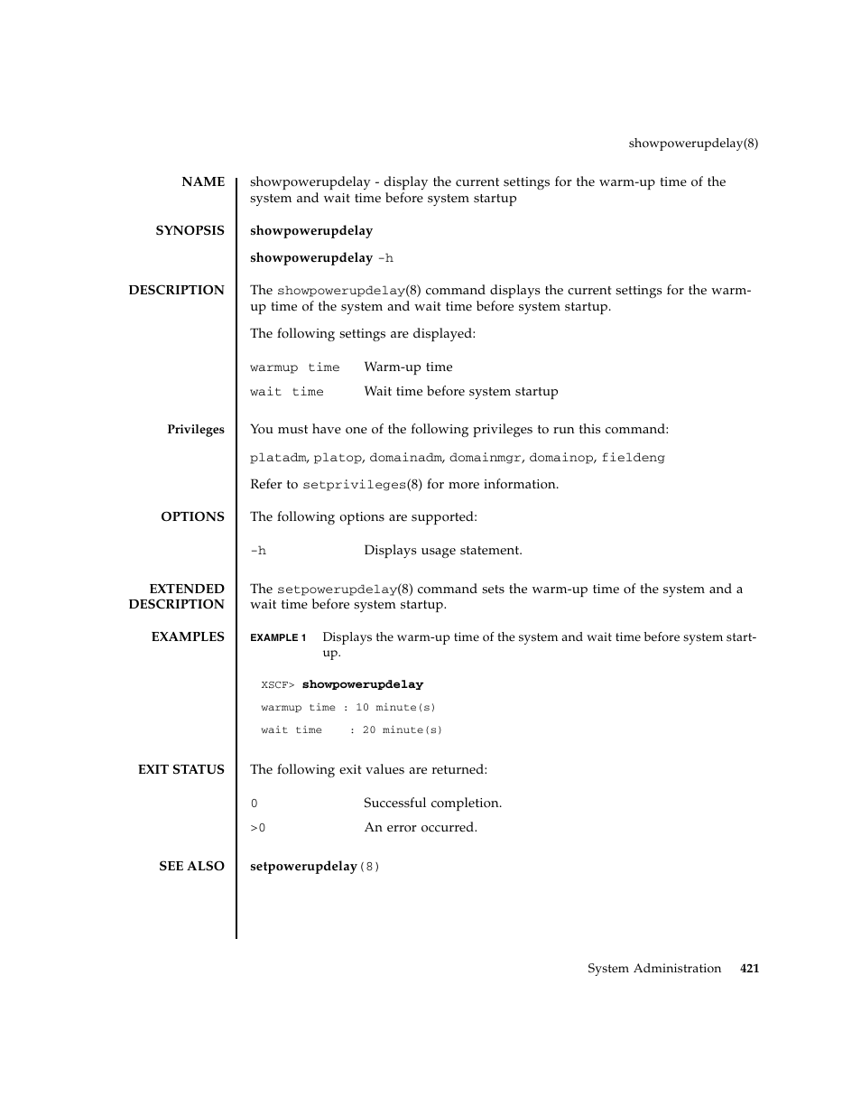 Showpowerupdelay | FUJITSU M8000 User Manual | Page 443 / 518