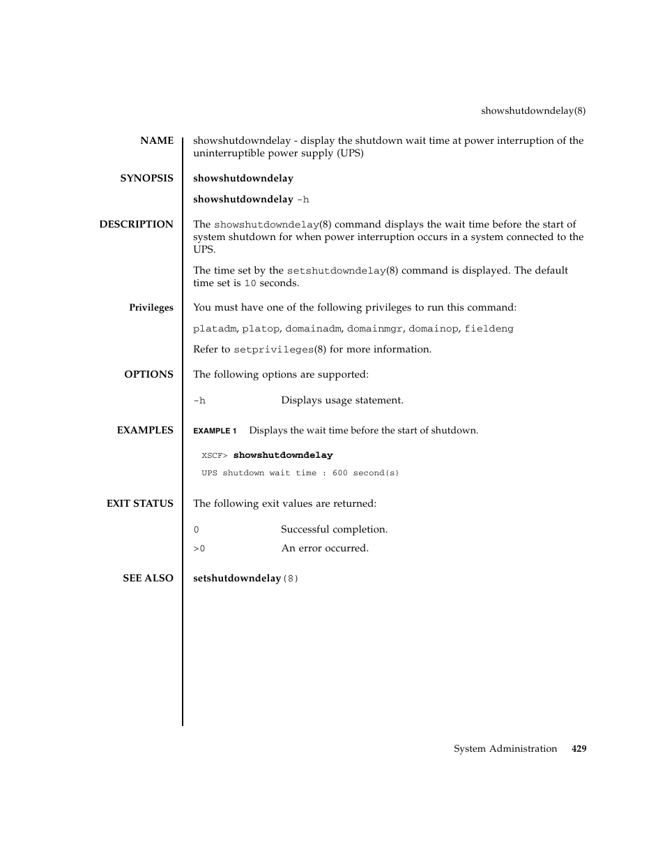 Showshutdowndelay | FUJITSU M8000 User Manual | Page 451 / 518