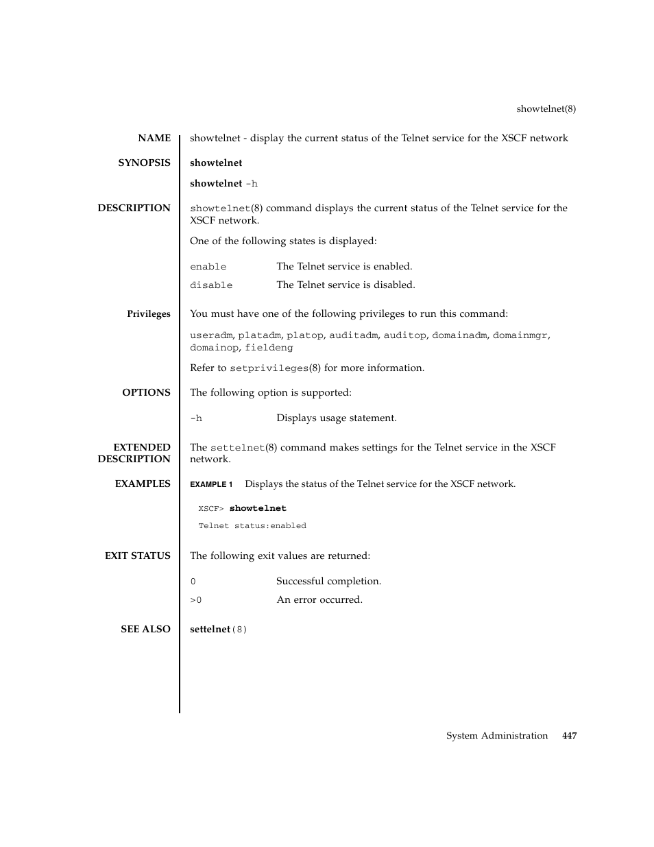 Showtelnet | FUJITSU M8000 User Manual | Page 469 / 518