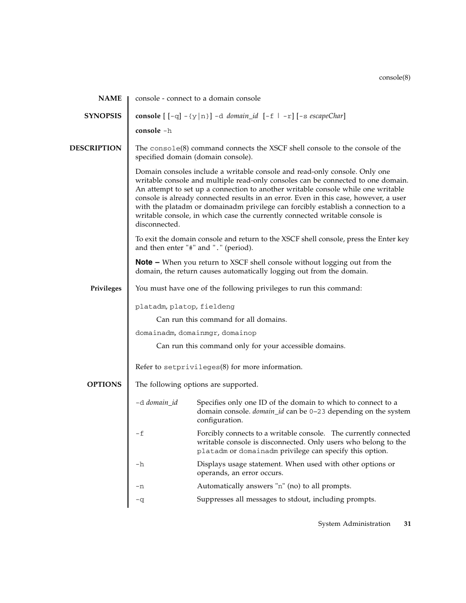 Console | FUJITSU M8000 User Manual | Page 53 / 518