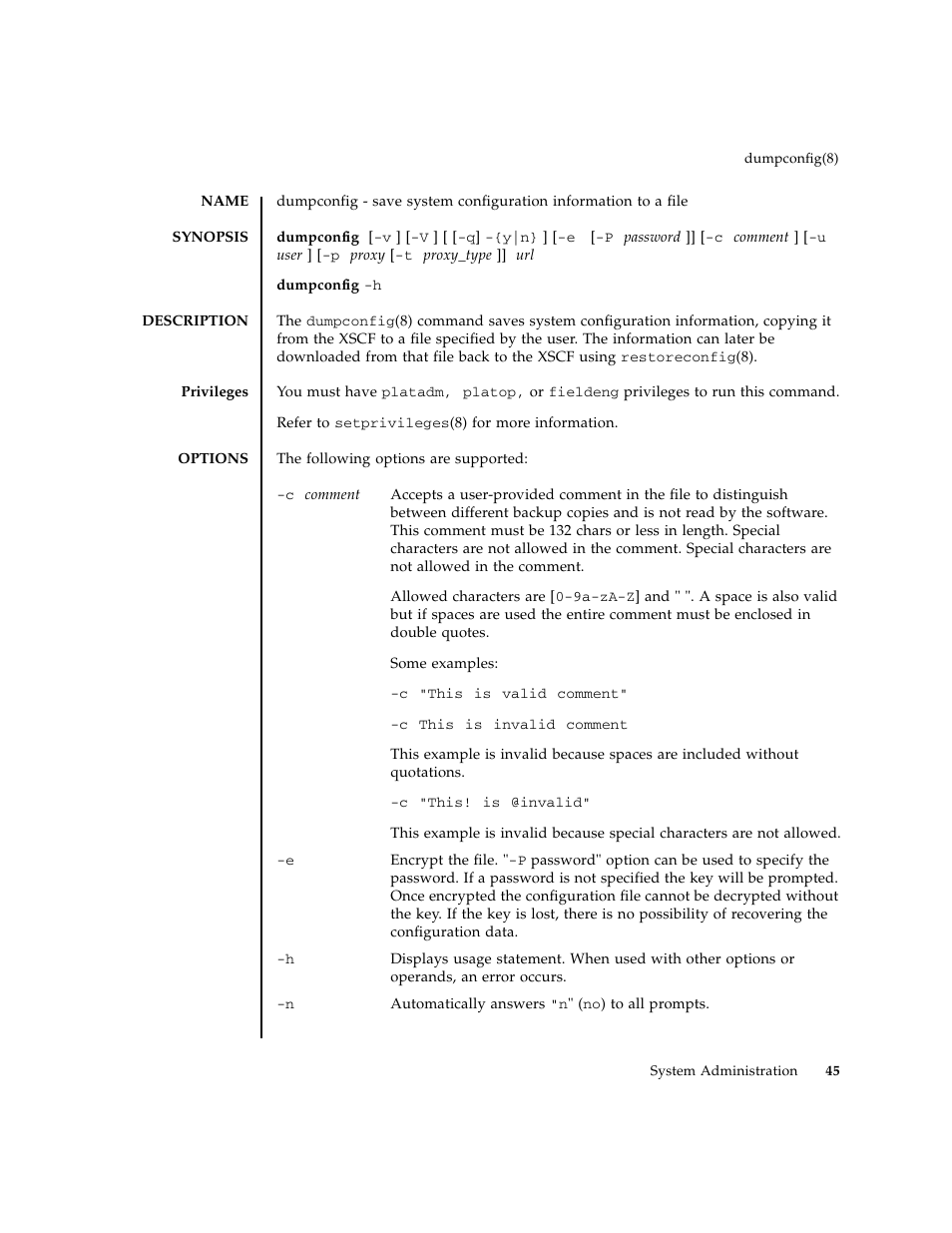 Dumpconfig | FUJITSU M8000 User Manual | Page 67 / 518