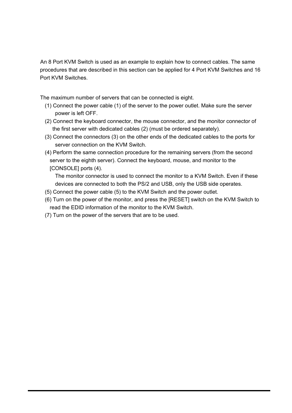 Cable connection and removal | FUJITSU SERVIS KVM USB Emulation FS-1108AU/FS1108MU User Manual | Page 19 / 60