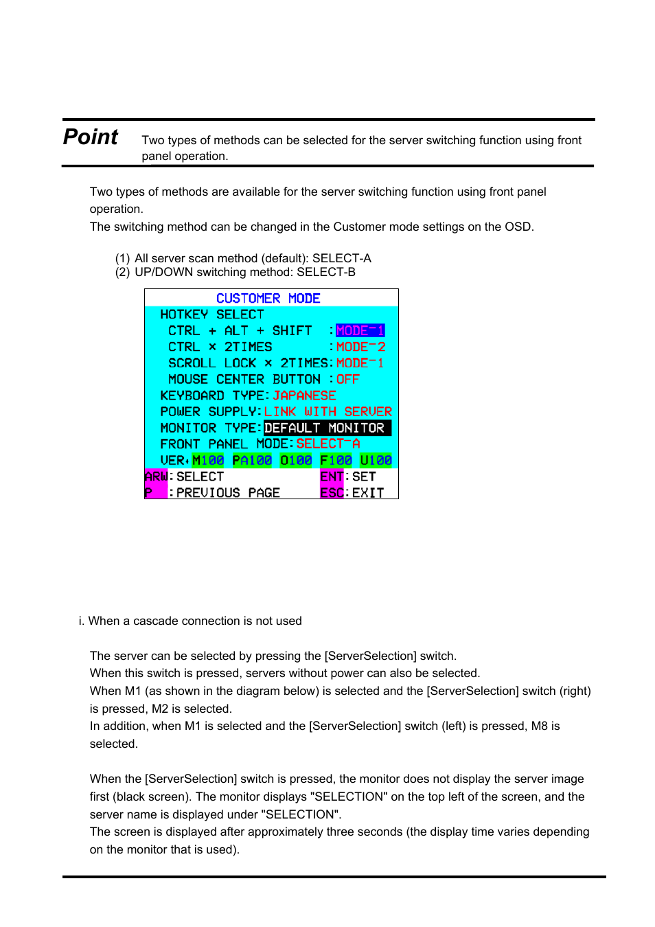 Point | FUJITSU SERVIS KVM USB Emulation FS-1108AU/FS1108MU User Manual | Page 31 / 60