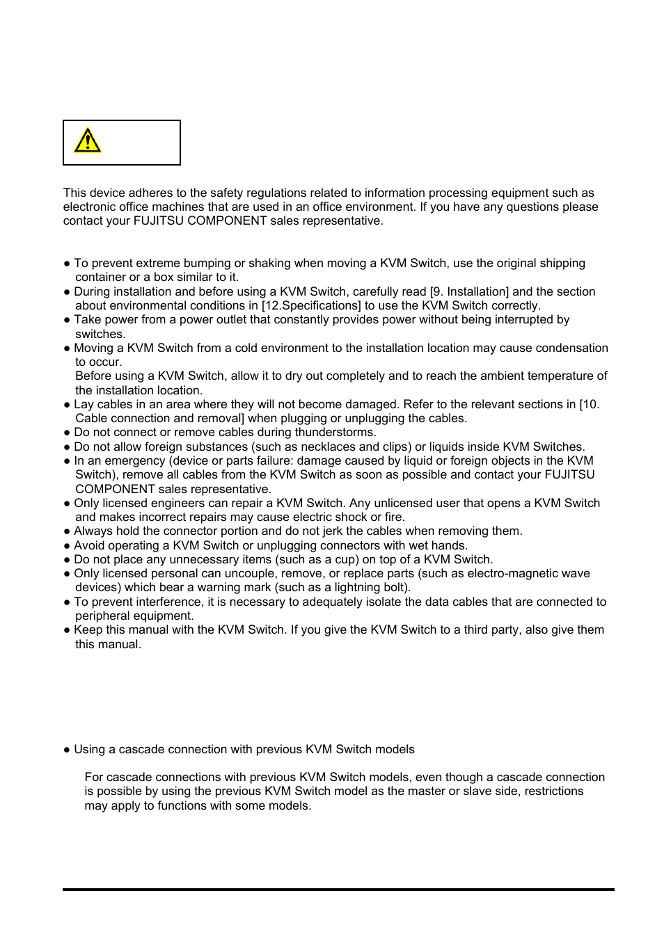 Caution, Safety | FUJITSU SERVIS KVM USB Emulation FS-1108AU/FS1108MU User Manual | Page 6 / 60