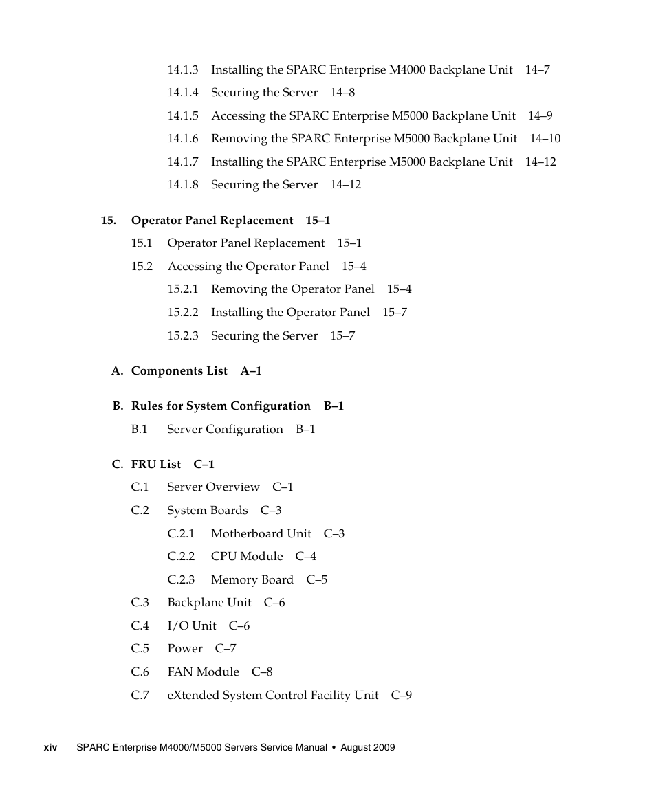 FUJITSU SPARC ENTERPRISE M5000 User Manual | Page 16 / 308