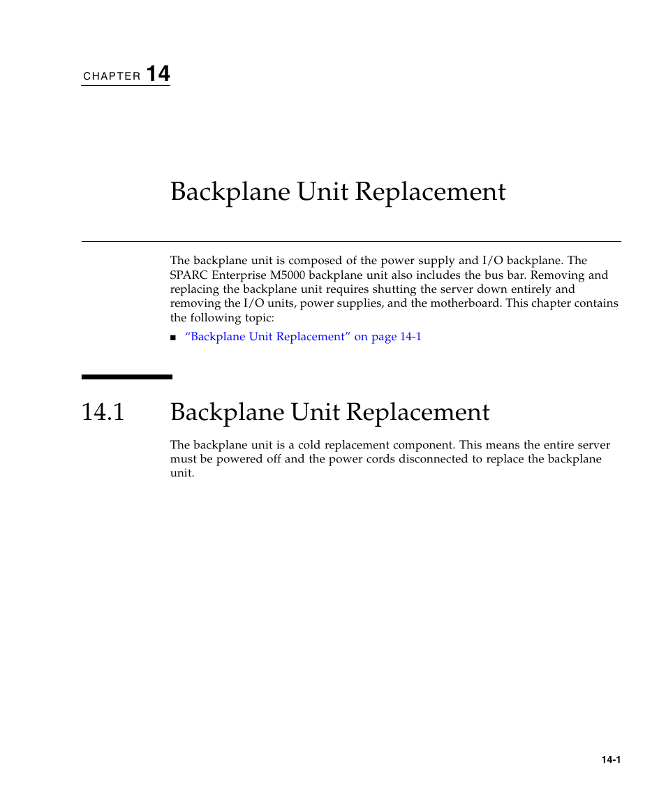 Backplane unit replacement, 1 backplane unit replacement | FUJITSU SPARC ENTERPRISE M5000 User Manual | Page 247 / 308