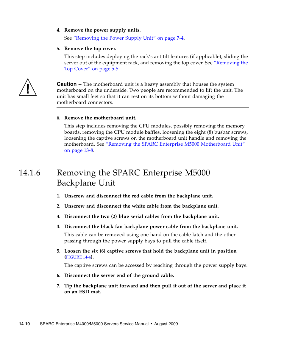 Removing the sparc enterprise m5000 backplane unit, Backplane unit | FUJITSU SPARC ENTERPRISE M5000 User Manual | Page 256 / 308