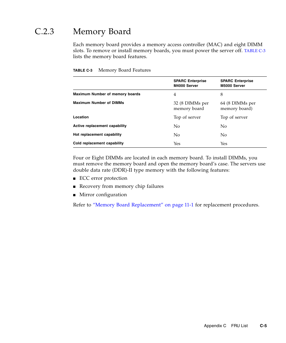 C.2.3 memory board, C.2.3, Memory board | FUJITSU SPARC ENTERPRISE M5000 User Manual | Page 283 / 308