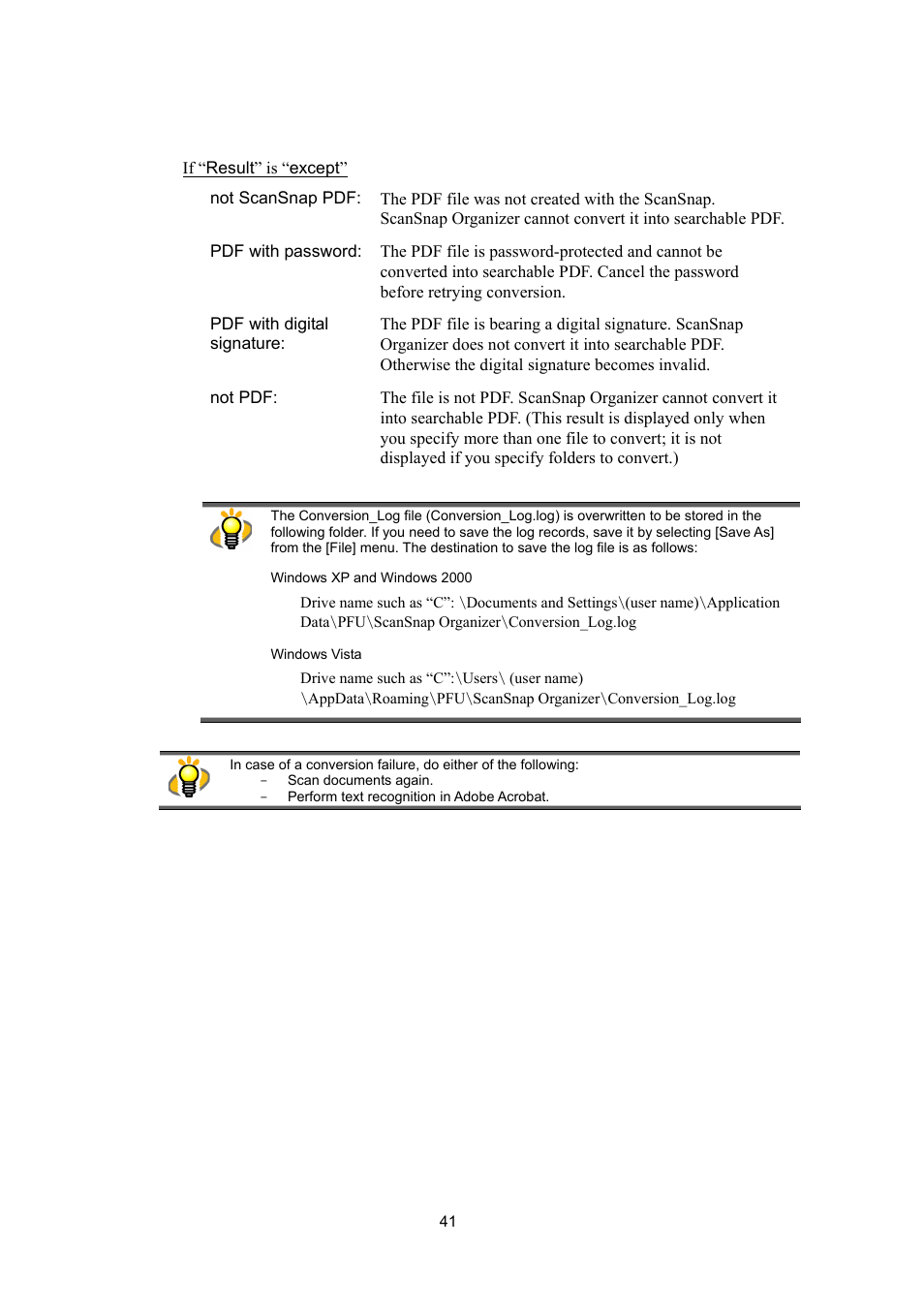 FUJITSU SCANSNAP P2WW-2300-01ENZ0 User Manual | Page 43 / 81
