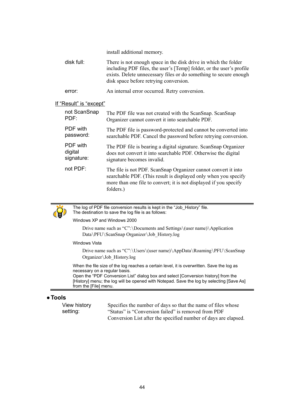FUJITSU SCANSNAP P2WW-2300-01ENZ0 User Manual | Page 46 / 81